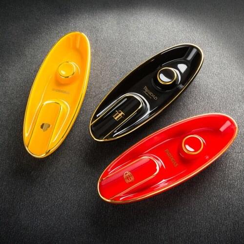 COHIBA Classic Single Slot Fine Porcelain Cigar Cigarette Tobacco Ashtray Holder For Home Smoking Tool With Gift Box