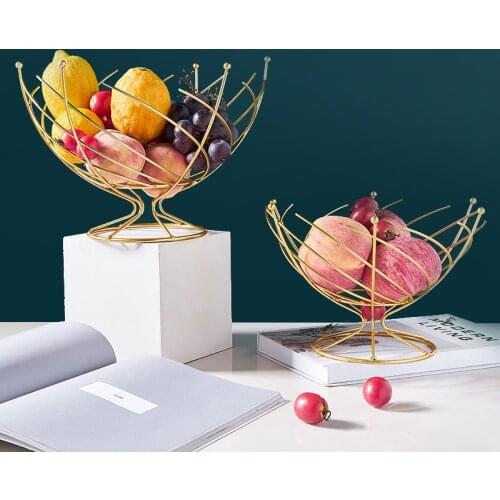Fruit tray Fruit basket Wrought iron snack storage trays Home Decoration Household product Desktop ornaments Geometric elements