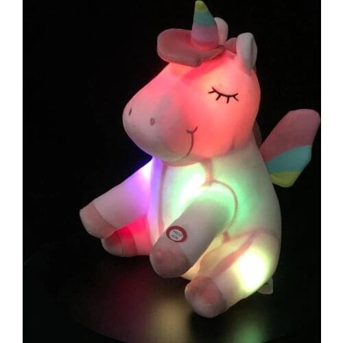 30cm New Arrive High Quality LED Unicorn Plush Light Up Toys Stuffed Animals Cute Horse Soft Doll Kids Toys Xmas Birthday Gifts