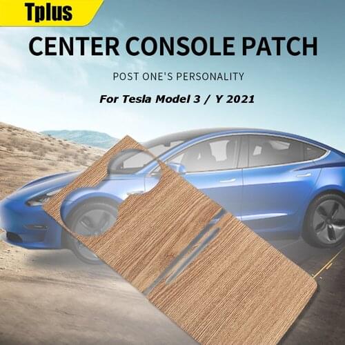 Tplus Car Central Control Panel Sticker Used For Tesla Model 3 2021 / Model Y 2021 Wooden Center Console Accessory Film