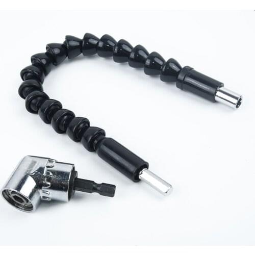 Right Angle Drill Attachment And Flexible Angle Extension Bit Kit Cardan Shaft For Drill or Screwdriver 1/4" Socket Adapter Tool
