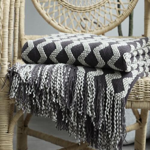 Nordic Knitted Blanket Sofa Bed Decorative Bed Thread Blankets Sofa Office Nap Travel Throw Blankets Soft Bedspread Plaid