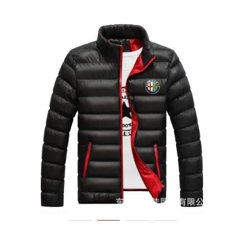 NEW Alfa Romeo Jackets Parka Men Autumn Winter Warm Outwear Brand Slim Mens Coats Casual Windbreaker Quilted Jacket