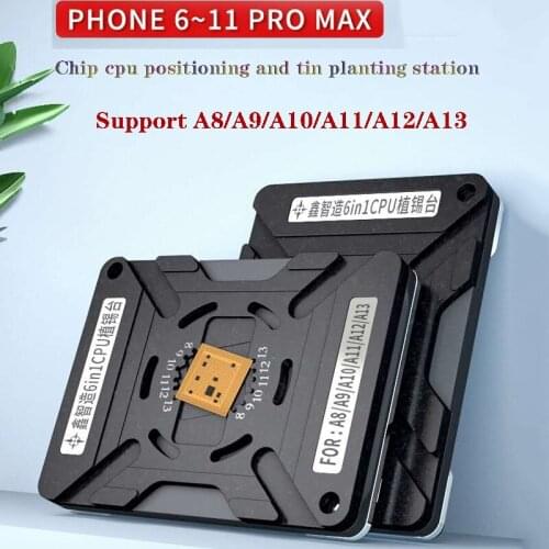 The Newest 6in1 Rotation Fixation CPU Planting Tin Platform For IPHONE A8 A9 A10 A11 A12 A13 Positioning BGA Template Fixture