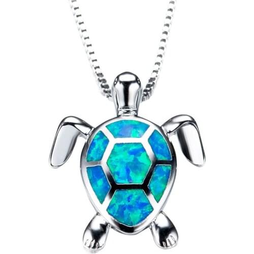 Charm Lovely Sweater Necklace Opal Turtle Pendant Jewelry Ornament Monilia Feminarum Collier Femme Damekjede Drop Shipping