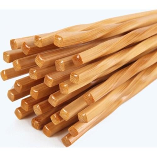 Japanese style bamboo carbonized twist chopsticks household food sticks hotel bamboo and wood tableware bamboo chopsticks