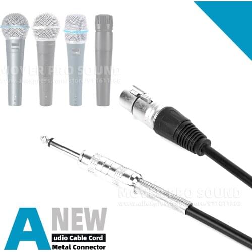 XLR Female To 6.3MM Jack Mic Cord Lead For SHURE SM58 SM57 SM 58 57 S Beta 58A 57A Microphone Cable Audio Mixer PA AMP Speaker