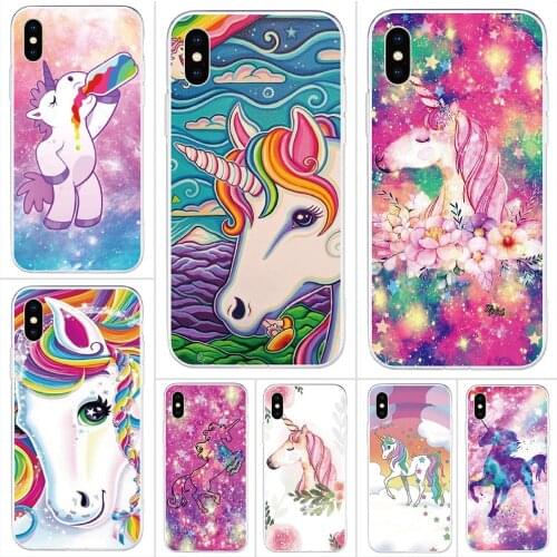 Silicone Soft case For Samsung Galaxy S10 S20 S21 Plus Ultra FE S9 S8 Plus S10E print Unicorn Rainbow Phone Cover