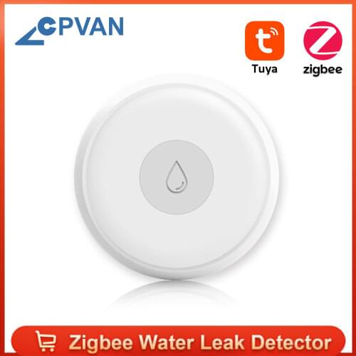 CPVAN Zigbee Smart Water Leak Detector Wireless Flood Detector Alert Intellingence Water Level Overflow Alarm Tuya APP