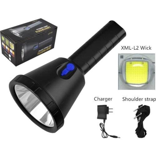 XML2 T6 10W LED Flashlight Hunting Searching Long Range Spot beam Lamp LED Protable Lantern Handheld Spotlight Electric torch