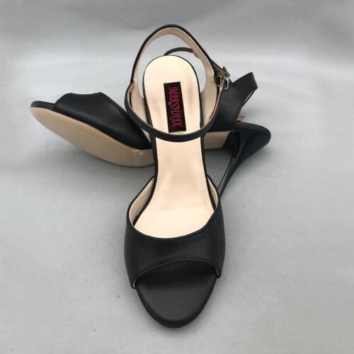 Black Flamenco Dance Shoes Argentina Tango Shoes pratice shoes MST6290BLL Leather Hard Sole 7.5cm Heel 9cm heel available