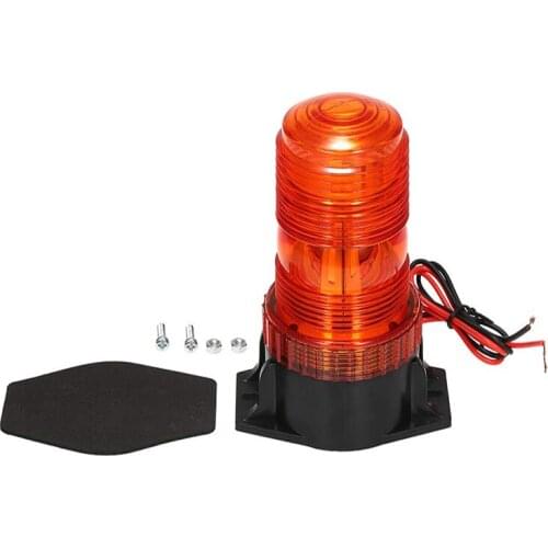 1-2pcs 360 Rotary Alarm Signal Lamp Dc12-30V High Power Safety Strobe Light Strobe Warning Light Yellow For Construction Vehicle