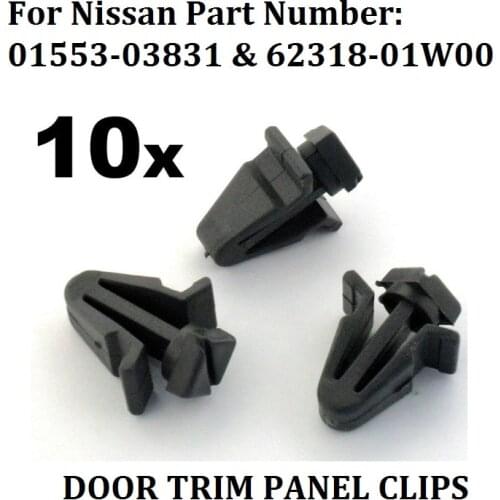X10 For Nissan 01553-03831 & 62318-01W00 For Radiator Grilles, Front Grill clips, New