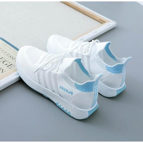 2021Spring Summer Versatile Women Vulcanized Shoes Breathable Light Comfortable White Shoes Student Fashion Mesh Platform Shoes