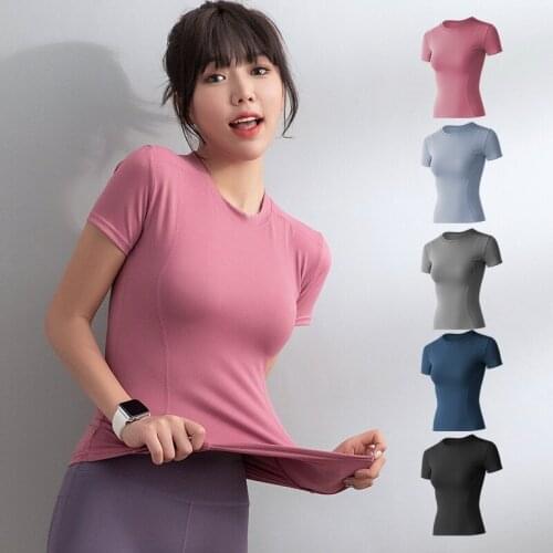 1pc Summer Women Outdoor Running Workout Short Sleeve Quick Dry T-shirt Gym Fitness Jogger Sportwear S-2XL
