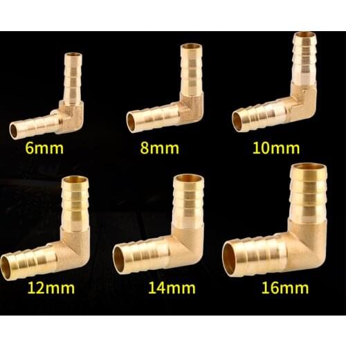 1 PCS 6/8/10/12/14/16mm Hose Barb Hosetail 90 Degree Elbow Equal / Reudcing Brass Pipe Fitting Water Gas Oil