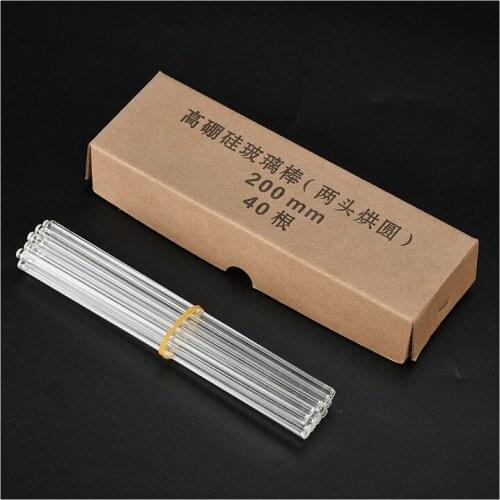 20mm 40 Pcs Lab Borosilicate Glass Stirring Rods Length agitator Stirrer