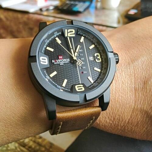 2020 Luxury Brand NAVIFORCE Date Week Quartz Watch Men Casual Military Sports Leather Wristwatches Male Relogio Masculino Clock