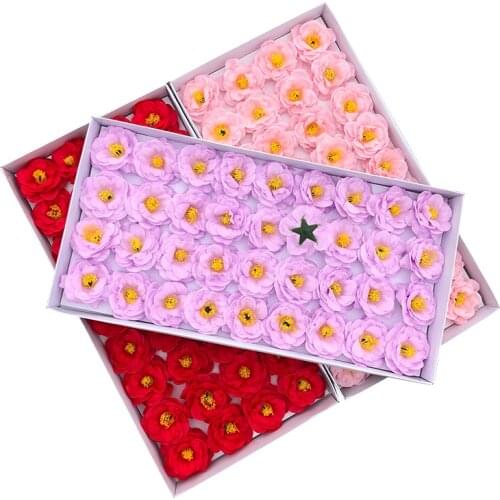 36pcs Eternal Soap Flowers Peony Head Petal New Camellia Bouquet Making Wedding Favors Valentines Day Gift Hand Decoration