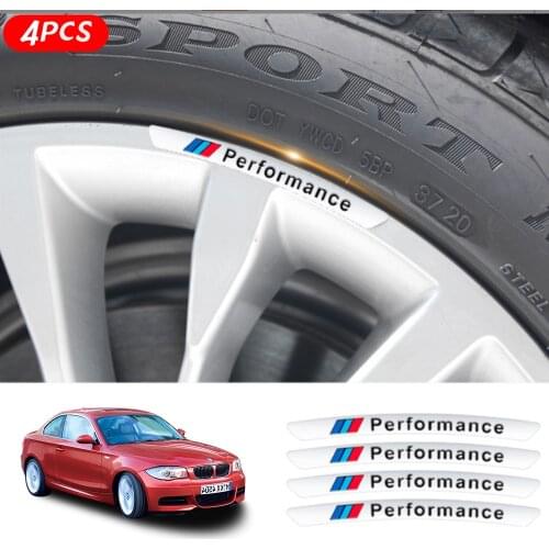 4PCS Car Decal Sticker Wheels Rims Racing Car Sticker Performance Accessorie For BMW e46 e90 e60 e39 f10 f30 e36 f20 X1 X3 X etc