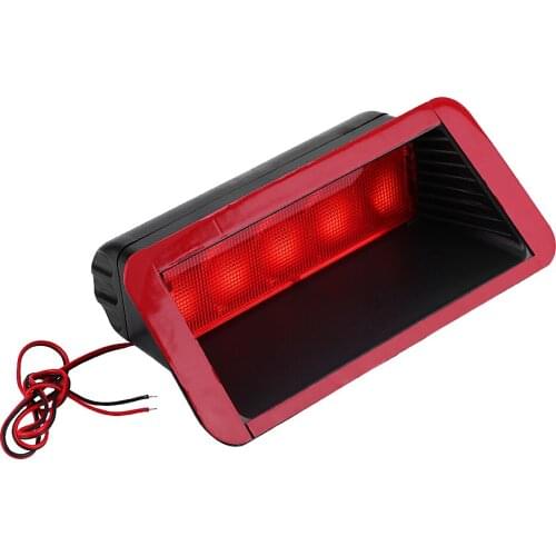 5 LED 12V Universal Car High Mount Rear Third 3rd Brake Stop Tail Light Lamp Red Brake Light
