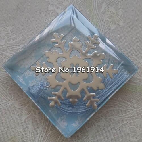 50pcs Snowflake metal tassels Bookmark Wedding supplies lottery game gift wedding Favor back To School students favors