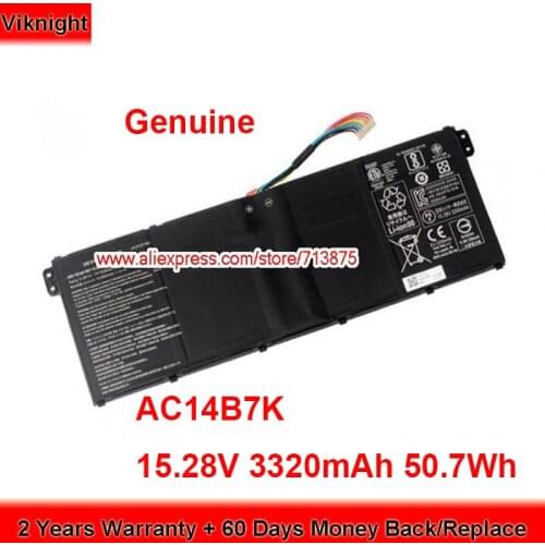 Genuine AC14B7K Battery for ACER NITRO 5 AN515-41-F03E AN515-42-R8VD Swift 3 SF314-55-7399 SF314-56-53J0 15.28V 3320mAh 50.7Wh