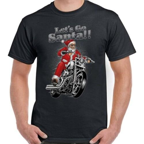 Biker T-Shirt Lets Go Santa Mens Funny Xmas Motorbike Bike motorbike Indian