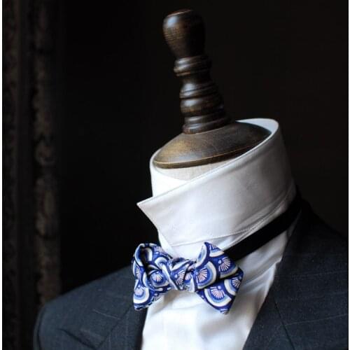 Free Shipping New Fashion casual mens male Handmade Oriental Style Blue Design Wedding bow Tie Western Europe Party PARTY Gif
