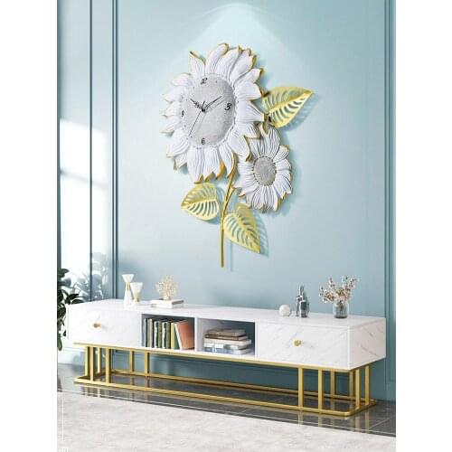 Sunflower Mute Clocks Wall Clock Living Room Household Fashion Quartz Wall Digital Clock Gothic Room Decor Reloj De Pared Modern