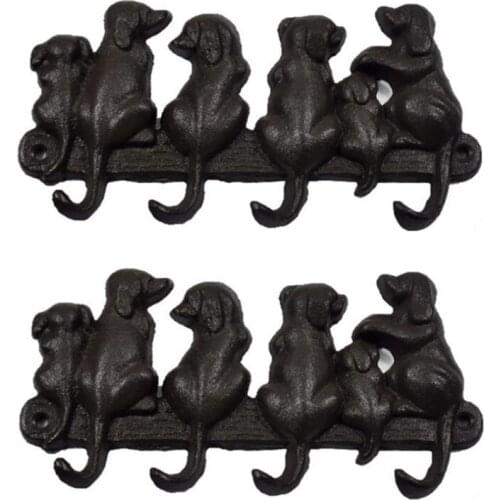 Cast Iron Dog Hook, Behind Door Idyllic Vintage Coat Wall Creative Classical Nordic Style Decoration,Antique Hook(2 PCS)