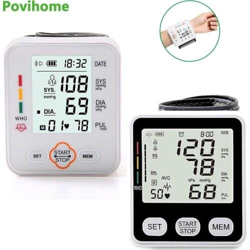 New Wrist Digital Blood Pressure Monitor Sphygmomanometer Intelligent BP Meter With Voice Function Tonometer Monitor