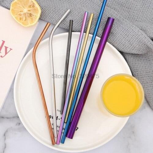 DHL 500pcs bend Reusable Drinking Metal Straw Stainless Steel Straw For Home Party Barware Accessories