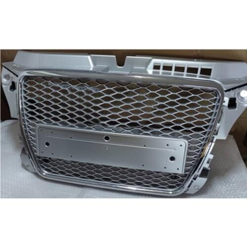 For RS3 Style Front Sport Hex Mesh Honeycomb Hood Grill Chrome Grey for Audi A3/S3 8P 2009 2010 2011 2012 2013