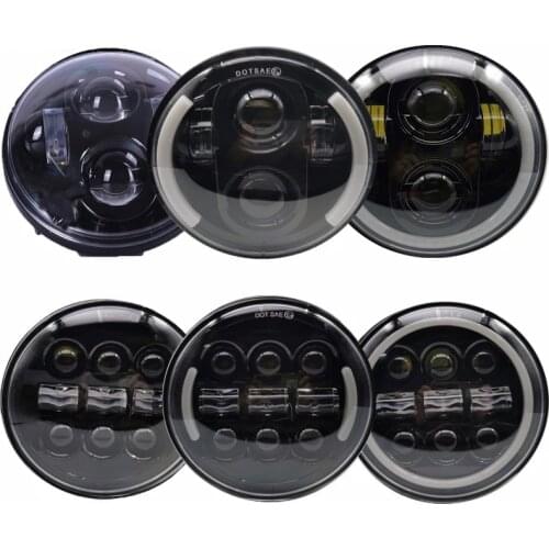 5.75 inch Round Motorcycle LED Moto Headlight 50W 5 3/4" DRL Halo Angel Eye Motorbike Headlamp for Sportster Iron 883 XL883 FXCW