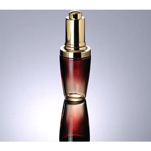30 ML 5 pcs Dropper Bottle Empty Essential Oil Bottle with Gold Cap Red Glass Essence Liquid Vial Portable Cosmetic Container