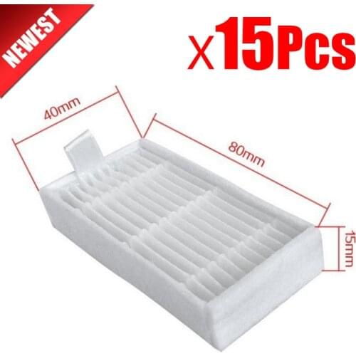 15Pcs Dust hepa filter for Dibea panda X500 X600 ECOVACS CR120 ilife v5 pro v1 V3 V3+ X5 v5pro V50 V55 robot cleaner parts