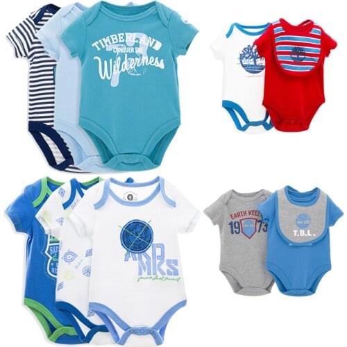 Honeyzone Random 5PCS/SET Summer New Born Baby Girl Clothes Set Body bebe Cotton Short Sleeve Bodysuit Baby Clothes Boy