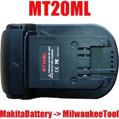 Dawupine MT20ML Battery Converter Adapter USB Charger For Makita Convert 18V Li-ion Battery BL1830 BL1860 BL181 To Milwaukee M18
