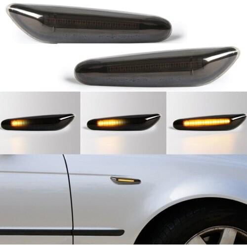 Smoked Dynamic LED Side Marker Blinker Indicator Lights For BMW E60 E90 E92 E82 E87 E88 E91 E93 E46 E61 X1 E84 X3 E83 X5 E53 2X