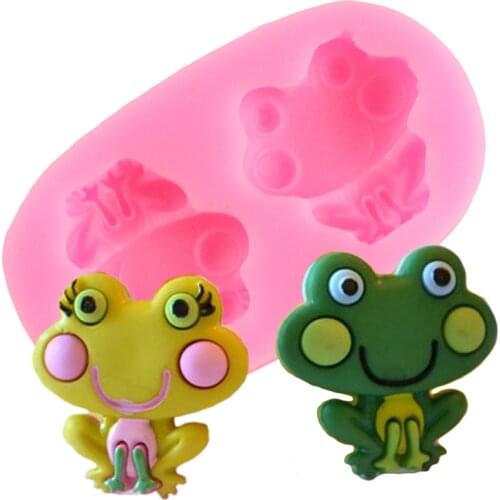 Cute Frog Cake Border Silicone Molds DIY Party Fondant Cake Decorating Tools Chocolate Cupcake Topper Candy Polymer Clay Moulds