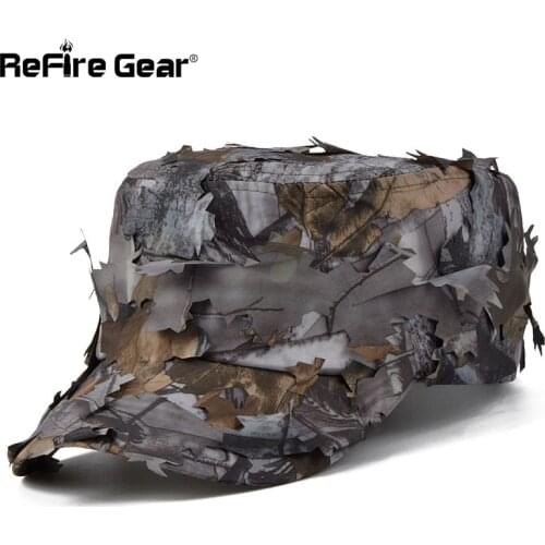 New Tactical Conceal Camouflage Flat Cap Men Jungle Bionic Camo Sniper Baseball Cap Quick Dry Paintball Army Combat Snapback Hat