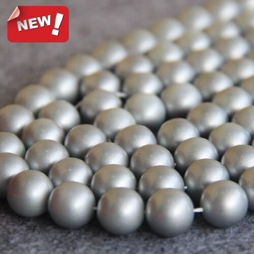 2021 New For Necklace&Bracelet 14mm Silvercolor Shell Pearl Beads DIY Gifts Women Girl Loose Beads Jewelry Making Design 16inch
