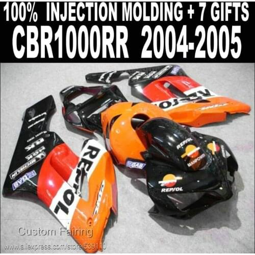 New hot injection mold fairing kit for CBR1000RR 2004 2005 orange black fairings set CBR1000RR 04 05 MR48