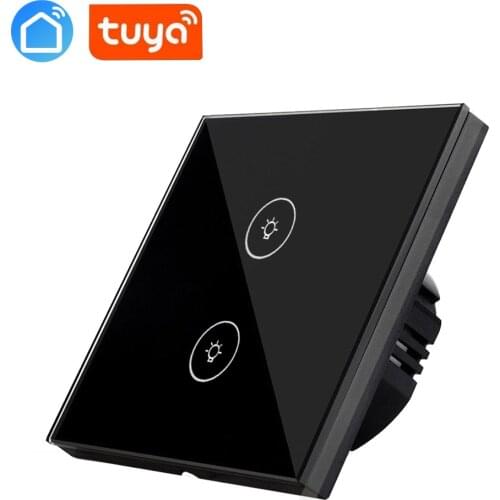 NEW TUYA EU WiFi Switch For Light Alexa Google Home TUYA Smart Life APP Control Two Gangs Light Switch