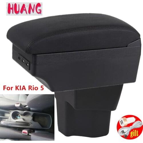 For KIA Rio 5 Armrest box Rio 2015-2019 parts dedicated Car Armrest box Retrofit partsStorage box car accessories Interior USB