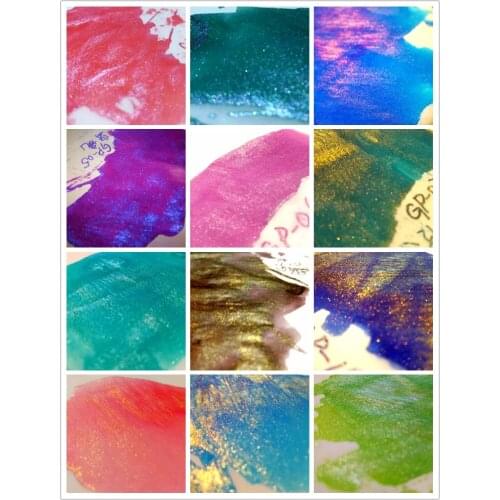 Poezie Gp Series 24 Colors Full Set Of Ink With Golden Powder Dip Pen Ink, Fountain Pen Color Ink