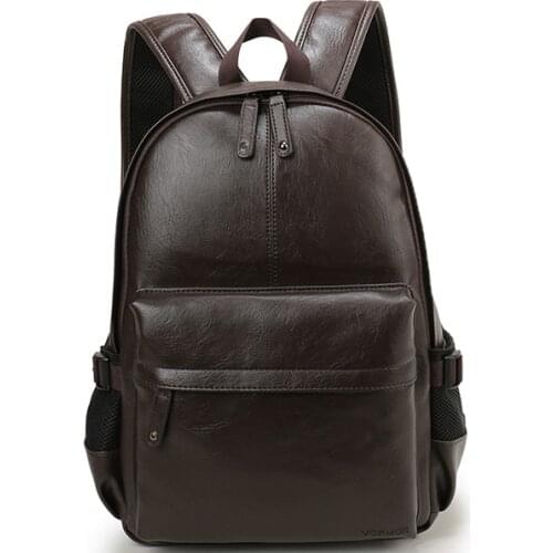 Casual Leather Book Bag Male Brand Men Backpack Leather School Backpack Bag Fashion Waterproof Travel Bag