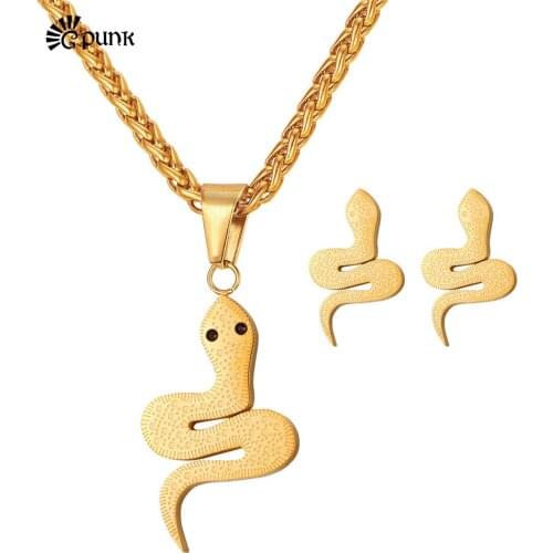 316L stainless steel snake jewelry set for women unique design party fashion earrings S2535G