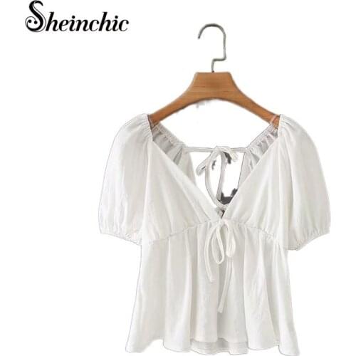 Блузки с коротким рукавом Sheinchic China At AliExpress